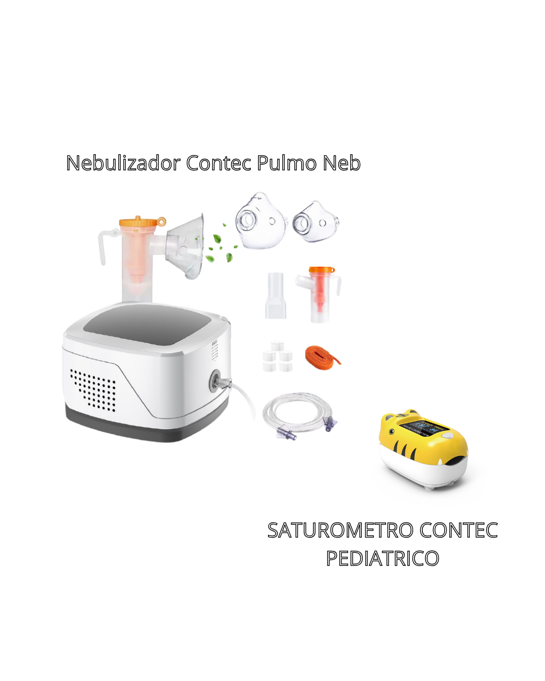 Kit Nebulizador Contec Pulmo Neb + Saturómetro Pediátrico Contec