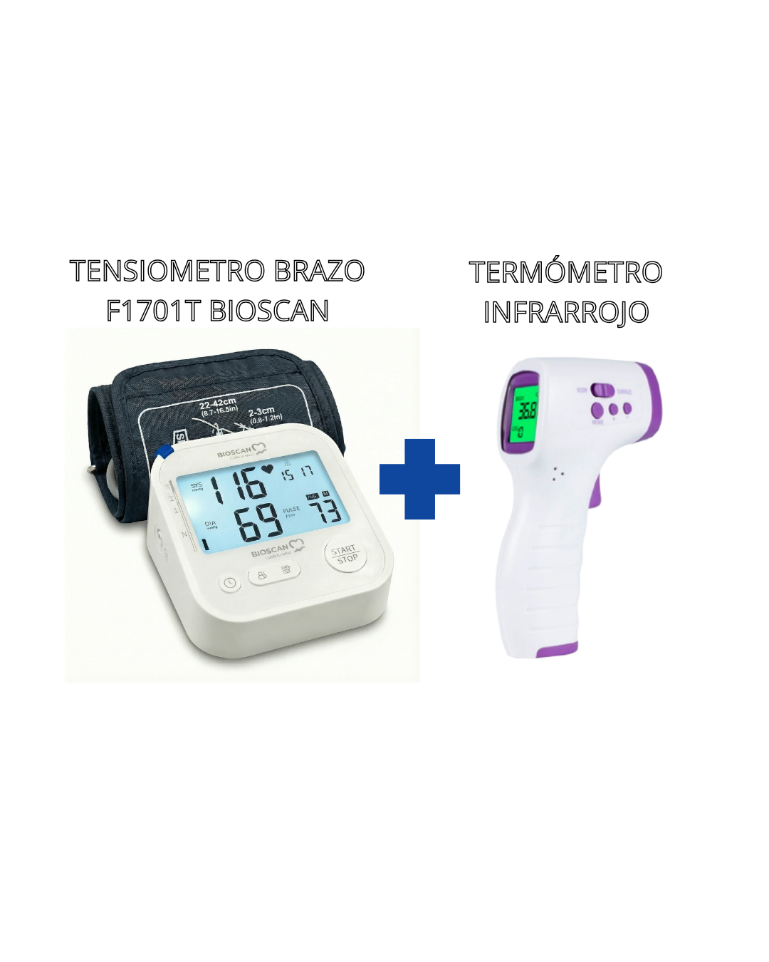 Kit Tensiómetro BIOSCAN F1701T + Termómetro Infrarrojo